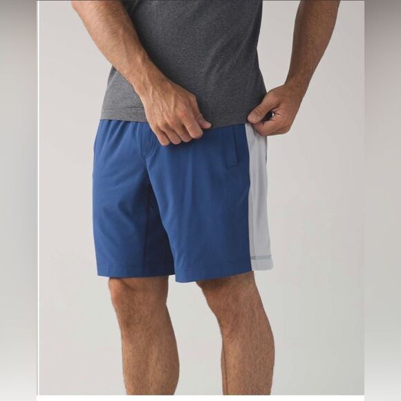 lululemon athletica Other - LuLuLemon Men's Blue and White Athletic Shorts; Size Large. Like New!